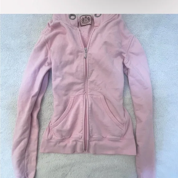 RARE Juicy Couture Light Pink Hoodie “GO JUICY” - Picture 2 of 6
